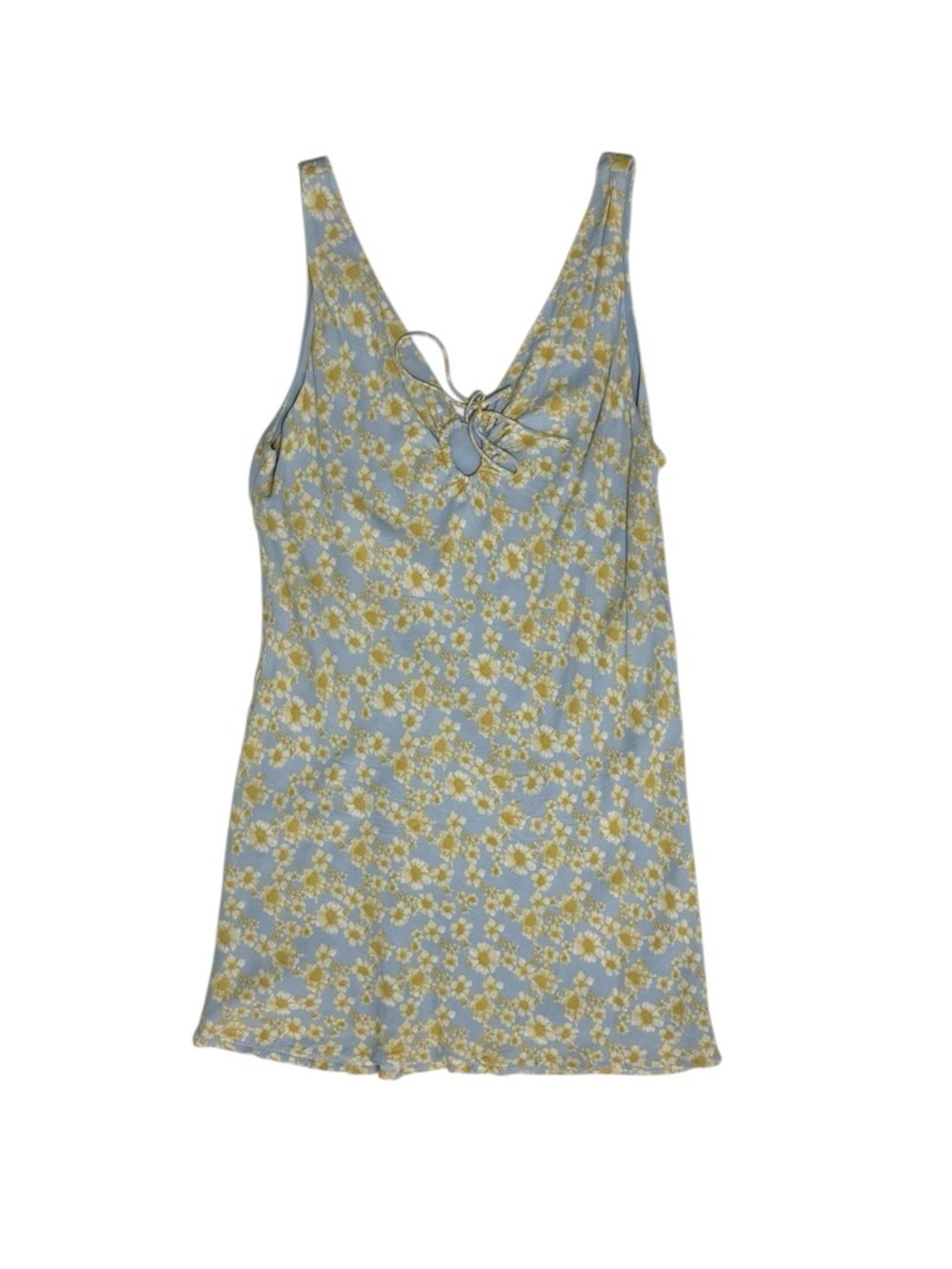 Sophie Rue Pale Blue Chamomile Flowers Slip Dress Summer Flowy Mini Dress XL